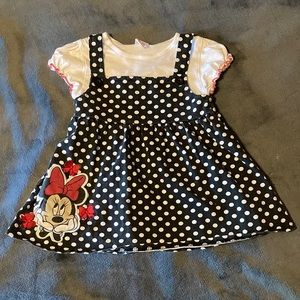 Disney Minnie Mouse Girls Dress 5T with built in Short Sleeve Shirt